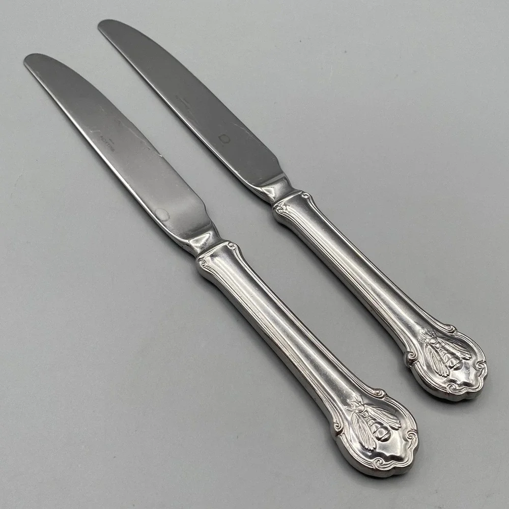 Wallace Stainless‎ Napoleon BEE Dinner Knives 2pcs Flatware 18/10 Vietnam